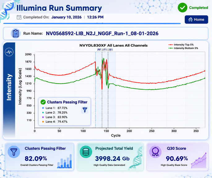 High Throughput via Illumina Sequencing Run