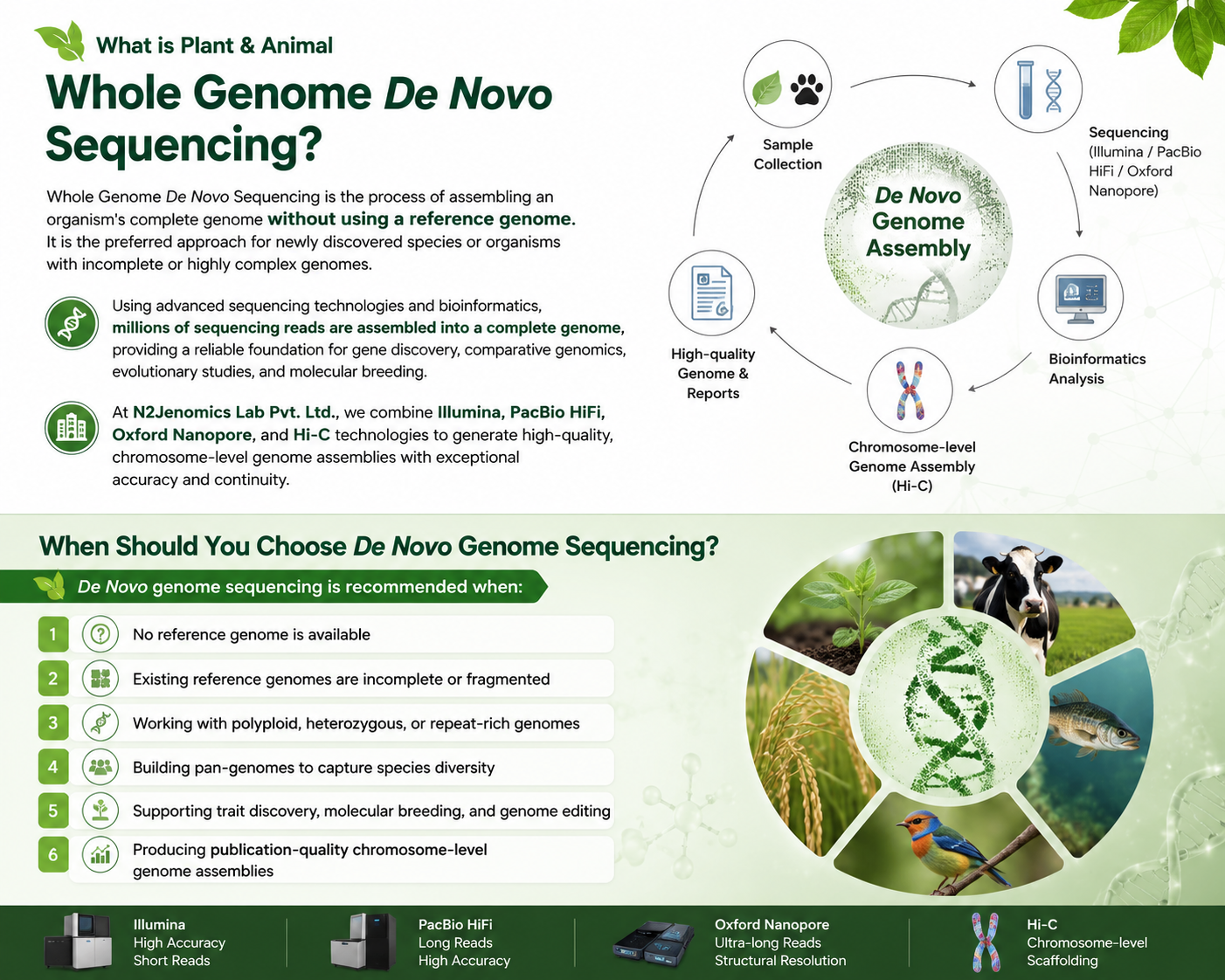 High-Resolution Genome Assembly for Plants and Animals